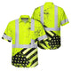 Lime US Flag Paint Hi-Vis Hawaiian Shirt