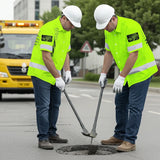 Hi Vis Hawaiian Shirt Reflective Lime USA Flag Safety Workwear For Workers, Truckers, Operators