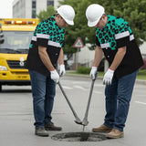 Hi Vis Hawaiian Shirt Reflective Mint Leopard Custom Name Safety Workwear For Workers, Truckers, Operators