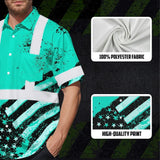 Hi Vis Hawaiian Shirt Reflective Mint US Flag Paint Safety Workwear
