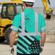 Mint US Flag Paint Hi-Vis Hawaiian Shirt