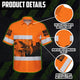 Orange Eagle USA Flag Hi-Vis Hawaiian Shirt