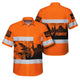 Orange Eagle USA Flag Hi-Vis Hawaiian Shirt