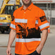 Orange Eagle USA Flag Hi-Vis Hawaiian Shirt