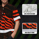 Hi Vis Hawaiian Shirt Reflective Orange Neon Independence USA Flag