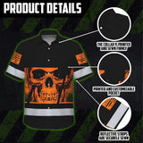 Hi Vis Hawaiian Shirt Reflective Orange Skull Custom Name Safety Workwear