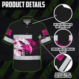 Hi Vis Hawaiian Shirt Reflective Pink Eagle USA Custom Name Safety Workwear