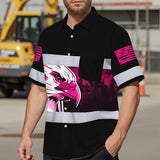 Hi Vis Hawaiian Shirt Reflective Pink Eagle USA Custom Name Safety Workwear