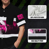 Hi Vis Hawaiian Shirt Reflective Pink Eagle USA Custom Name Safety Workwear