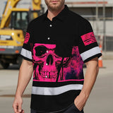 Hi Vis Hawaiian Shirt Reflective Pink Skull Custom Name Safety Workwear