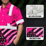 Hi Vis Hawaiian Shirt  Reflective Pink US Flag Paint Safety Workwear