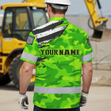 Hi Vis Hawaiian Shirt Reflective Scratch Green Camo Neon US Flag Custom Name