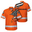 Scratch Orange Neon US Flag Hi-Vis Hawaiian Shirt