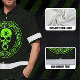 Hi Vis Hawaiian Shirt Reflective Skull Viking Symbol Green Neon Custom Name Safety