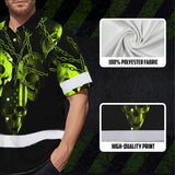 Hi Vis Hawaiian Shirt Reflective Skull With Chain Custom Name Safety Workwear