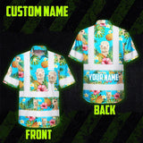 Hi Vis Hawaiian Shirt Reflective Tapes Alpaca Flowers Custom Name Safety Workwear For Workers, Truckers, Operators