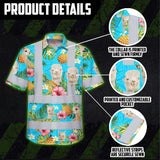 Hi Vis Hawaiian Shirt Reflective Tapes Alpaca Flowers Custom Name Safety Workwear For Workers, Truckers, Operators