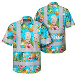 Hi Vis Hawaiian Shirt Reflective Tapes Alpaca Flowers Custom Name Safety Workwear For Workers, Truckers, Operators