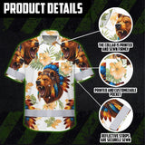 Hi Vis Hawaiian Shirt Reflective Tapes Bear Native Custom Name Safety Workwear For Workers, Truckers, Operators