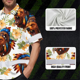 Hi Vis Hawaiian Shirt Reflective Tapes Bear Native Custom Name Safety Workwear For Workers, Truckers, Operators