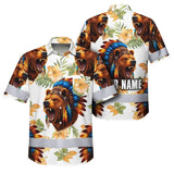 Hi Vis Hawaiian Shirt Reflective Tapes Bear Native Custom Name Safety Workwear For Workers, Truckers, Operators