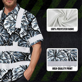 Hi Vis Hawaiian Shirt Reflective Tapes Black Grey Flowers Custom Name Safety Workwear For Workers, Truckers, Operators