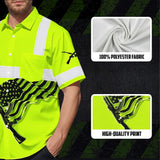 Hi Vis Hawaiian Shirt Reflective Tapes Black Lime Neon Gun US Flag