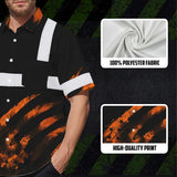 Hi Vis Hawaiian Shirt Reflective Tapes Black Orange Flag Tie Dye Custom Name Safety Workwear For Workers, Runners, Cyclists