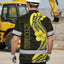 Black Yellow Polynesian Hi-Vis Hawaiian Shirt