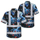 Blue Flowers Octopus Hi-Vis Hawaiian Shirt