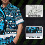 Hi Vis Hawaiian Shirt Reflective Tapes Blue Native Custom Name Safety Workwear For Workers, Truckers, Operators