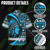 Hi Vis Hawaiian Shirt Reflective Tapes Blue Native Custom Name Safety Workwear For Workers, Truckers, Operators