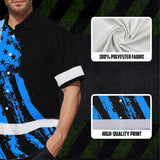 Hi Vis Hawaiian Shirt Reflective Tapes Blue Neon And Black US Flag