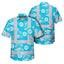 Blue Neon And White Flowers Hi-Vis Hawaiian Shirt