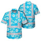 Blue Neon And White Flowers Hi-Vis Hawaiian Shirt