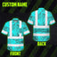 Blue Neon Flowers Hi-Vis Hawaiian Shirt