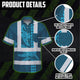 Blue Neon Flowers Whale Hi-Vis Hawaiian Shirt
