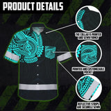 Hi Vis Hawaiian Shirt Reflective Tapes Blue Neon Hawaii 2 Custom Name