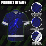 Hi Vis Hawaiian Shirt Reflective Tapes Blue Neon Hawaii Whale Custom Name
