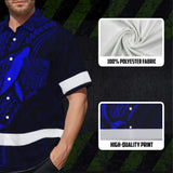 Hi Vis Hawaiian Shirt Reflective Tapes Blue Neon Hawaii Whale Custom Name