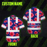 Hi Vis Hawaiian Shirt Reflective Tapes Blue Neon Pink Flowers Custom Name