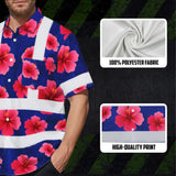 Hi Vis Hawaiian Shirt Reflective Tapes Blue Neon Pink Flowers Custom Name
