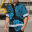 Blue Neon Polynesian Hi-Vis Hawaiian Shirt