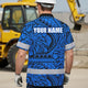 Blue Neon Hi-Vis Hawaiian Shirt