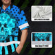 Blue Neon US Flag Hi-Vis Hawaiian Shirt