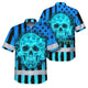 Blue Neon US Flag Hi-Vis Hawaiian Shirt