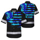 Blue Tie Dye US Flag Hi-Vis Hawaiian Shirt