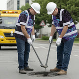 Hi Vis Hawaiian Shirt Reflective Tapes Blue Violet Polynesian Custom Name Safety Workwear For Workers, Truckers, Operators