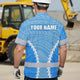 Blue White Neon Hi-Vis Hawaiian Shirt