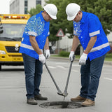 Hi Vis Hawaiian Shirt Reflective Tapes Blue White Polynesian Custom Name Safety Workwear For Workers, Truckers, Operators